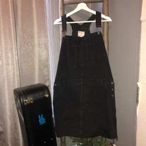 Black jean overalls